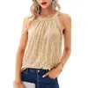 Blouses Femmes Femmes Top Halter Cou Brillant Paillettes Hors Épaule Sans Manches Lâche Doux Pull Lady Club Party Tank Blouse Blusa Feminina