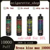 Original Breze Stiik King Max 10000 Puff-uppladdningsbar sub-ohm för DTL-disponibel E Cigaretter Vapes Pen Puff 10000 med 20 ml Förfylld POD 850 mAh Battery Puff 10K