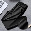 Men's Pants Casual Men Bottoms Pockets Ankle Tied Sweatpants Feather Print Thin For Sports