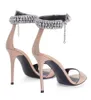 Lyx sommarvarumärke kvinnor intriigo bijoux sandaler skor kristallfärgade strass räffla lady hög klackar festklänning bröllop gladiator sandalias eu35-43