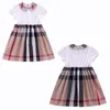 Bébé filles robe enfants vêtements de créateur Bowknot à manches courtes plissé bébé Polo chemise jupe enfants vêtements décontractés