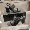 Chaussures de canal Chanelity Designer Luxury Couleur pure Super High Heels Sandales Femme 100 STRAPE DE COURT