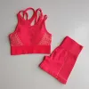 Conjunto de 2 peças de secagem rápida para academia, roupas de treino femininas, sutiã esportivo + shorts de fitness sem costura, roupas esportivas para academia, conjunto atlético de ioga, alta s