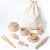 Montessori Sensory Enlighten Puzzle Spielzeug Set Simulierte Küche Tee Familienerfahrung Frühkindliche Bildung Holz 240117