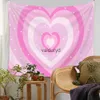 Tapestries Aesthetic Heart Star Print Tapestry Couple Dormitory Pink Style Hippie Boho Wall Mandala Fabric Mat Living Room Decovaiduryd