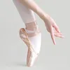 Meninas bailarina ballet pointe sapatos rosa feminino cetim profissional ballet sapatos para dançar 240117