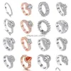 Bagues de bande Bagues de fiançailles de mariage Set pour femmes Couple carré Sier couleur cubique Zircon anneau éblouissant bijoux de mode livraison directe J Dhsll