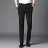 Pantalon de costume pour hommes, haute qualité, élastique, robe d'affaires formelle, pantalon décontracté, sans fer, coupe cintrée, mode noir, bleu marine, 240117