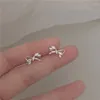 Stud Earrings Beautiful Sparkling Zirconia Bowknot For Women Girl Simple Charm Jewelry Friend Gifts