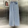 Jeans da donna firmati con lettera ricamata sul lato, pantaloni in denim, pantaloni stile hip-hop