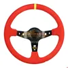 Car Steering Wheel 2022 Universal 350Mm 14Inches Suede/Pvc Leather Racing Wheels Deep Corn Drifting Sport Cars Modification Horn Butto Dhmyf