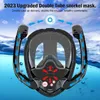 Dykningstillbehör Full ansikts snorkelmask med anti-dimma våtservetter 180 grader panorama HD View Snorkling Mask Anti-läcker torruppsättning för vuxna barn 240118