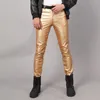 Silver Shiny Motorcycle Pu Leather Pants Men Brand Skinny Party Halloween Trousers Men Stage Prom Singer Costume Pants 3XL 240117