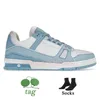 Vente en gros Luxe Femmes Hommes Casual Designer Chaussures Low Top Flat Run Baskets Denim Bleu Noir Blanc Ciel Vert Rouge Rose Cuir De Veau OG Baskets Plateforme Originale