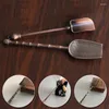 Cucharas de té, cuchara de Metal Vintage, estilo chino, forma de pala, utensilios para ceremonia de café, accesorios de cocina