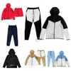 Dickes Kapuzenpullover-Trainingsanzug-Set für Damen und Herren, schwarze Tech-Hose, Sportbekleidung, Damen-Tech-Fleece-Herren-Langarmjacke, Hose, Jogger, lässige Damen-Kapuzenpullover, Jogger-Trainingsanzüge