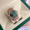 avec boîte papiers montre de haute qualité 41mm 18k or rose vert mouvement automatique hommes GD bracelet montres pour hommes 69