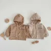 Jackets 2023 Autumn New Baby Long Sleeve Hooded Coat Cute Cartoon Bear Print Jacket For Boys Girls Casual Infant Cotton Cardigan H240508