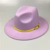 Berets Taro Roxo Cor Sólida Fedora Jazz Hat para Mulheres Gir Plana Aba Larga Panamá Lã Atacado