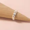 Bagues de cluster réglable creux bleu étoile bague lumineuse lueur dans la couleur argent foncé pour les femmes amis cadeaux d'anniversaire bijoux de mode