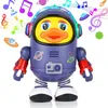 Baby Duck Toy Musical Interactive Toy Electric ze światłami i dźwiękami tańczące elementy kosmiczne robota dla niemowląt dzieci prezenty 240117