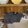 Kleidungssets 2024 Sommer Neues Baby Striped Kurzarm Kleidung Set süßer Bären Kind Casual T -Shirts + Shorts 2pcs Anzug Baumwoll Kleinkind Outfits H240508