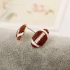 Stud Earrings Selling European Sport Basketball Volleyball Rugby With Rhinestone