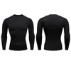 Men Compression Running T-shirt Fitness Tight Long Sleeve Sport Shirts Training Jogging Tops Gym Sportswear Dry Fit Rashgard 240117