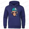 Moletons masculinos Moletons Fumar Macaco Impressão Hoodie Mens Moda Quente Moletom Hip Hop Hoodies Casual Fleece Streetwear Primavera Outono Novo Com Capuz T240118