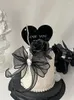 Party Supplies Girl's Happy Birthday Valentine's Day Cake Topper Decoration Black Bow Akryl Pearl Love Dessert Wedding Baking