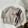 Hoodies Sweatshirts 2024 Spring New Fashion Letter Print Ldren Casual Sweatshirt Cotton Baby Long Sleeve Tops Kids Pullover 1-6 års kläder H240508