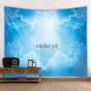 Tapestries Blue sky and white clouds tapestry wall hanging hippie room background cloth boho home decor beach mat yoga sofa bed sheet H240514