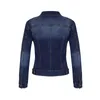 Plus Size Short Denim Jacket Autumn Wash Long Sleeve Vintage Casual Jean Bomber Coat Ladies Jacket Ytterkläder 240117