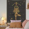 Tapisserier Sun and Moon Tarot Tapestry Wall Hanging Beach Handduk Astrologis säng täcker bakgrund heminredning filt gardinsaidururyd