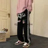 Herrenhosen Freizeithosen Herren Frühling Herbst American Heavy Hip-Hop Gerade Sporthosen Große Größe High Street Retro Trend Jogginghoseephemeralew