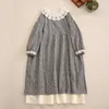 Casual Dresses Forest Style Cute Sweet Floral Cotton Linen For Women Girls Loose Holiday Long-sleeved Lace Doll Neck Long Dress