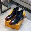 클래식 Wyatt Ankle Boots 남자 장관의 첼시 부츠 웨스턴 스타일의 검은 가죽 모터 사이클 부츠 남자 신사 신발 가을 겨울 1.9 04