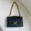 Bolso de mano con cadena Bolso cruzado de diseñador Tienda Bolso bandolera con cuerpo cruzado Bolso con solapa de moda Bolsos de mujer Monedero Hardware de metal Cerrojo Bolsillo con cremallera interna Embrague Wallsts