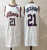 Illinois Fighting Illini Basketball Jersey 11 Ayo Dosunmu 21 Kofi Cockburn White Basketball Jersey 2024 Newest Style men