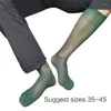 Chaussettes pour hommes au-dessus du mollet, en Nylon transparent, robe haute, respirante, légère, vêtements formels de travail ou de loisirs