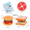 Blocos crianças montessori matng brinquedos de madeira simulação hamburgo diy cores forma matng sensorial jogo de tabuleiro brinquedos educativos para kidsvaiduryb