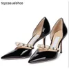 JC Jimmynessity Choo Chaussures talons Summer Women Brand Pumps Aurelie High 65 mm Talèled Patent Leather Ladies Single EU35-43