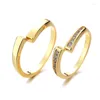 Cluster Rings 2PCS Fashion Plain Circle Couple Ring Classic Men And Women Pair Simple Wedding Set Gift 8 R2273