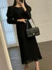 Casual Kleider Süße Frauen Saum Quaste Tweed Kleid Flut 2024 Herbst Winter Langarm Schlanke Taille Oansatz Wolle Vestido X650