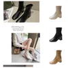 Boots Five Fingers Sock Boots Stretch Fabric Ankle Boots Novelty Style High Heels for Women Heeled Toe Outside Shoes Solid Color