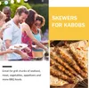 1020pcs Kabob szaszłyki 15 -calowe szaszłyek ze stali nierdzewnej z drewnianą uchwytem do grillowania naczynia kuchenne Camping Gotowanie ogniskowe gotowanie 240117