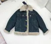 Brand Kids Jacket Designer Denim Boys Girls Lapel Coat Storlek 110-160 Vinter Babykläder Tjock och varm barn Ytterkläder Jan20