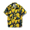 Men's Casual Shirts Men Summer Hawaii Shirt Short Sleeve Beach Clothing Male Bananas Printing Fashion Trend Vacation Tops