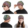 Berets Boho Home Bonnet Chapéu De Malha Mulheres Moda Unissex Chic Abstrato Geométrico Ziguezague Quente Inverno Skullies Beanies Caps