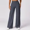 AL-0058 Dişli Arka Yoga Yelek Hızlı kuruyan koşu fitness ceket yüksek bel rahat pantolon kadın joker düz geniş bacaklı pantolon yoga takım elbise giyiyor
